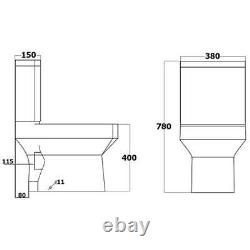 1600mm Bathroom Suite Single Ended Bath Toilet Vanity Unit Basin White Modern