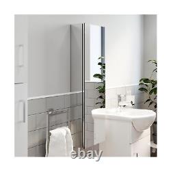 Artis Tall Wall Mounted Single Door Bathroom Mirror Cabinet Cupboard Stainles