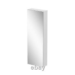 Artis Tall Wall Mounted Single Door Bathroom Mirror Cabinet Cupboard Stainles