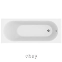 Bathroom 1600x700mm Single Ended Curved Bath Front Panel Acrylic White Modern