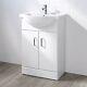 Bathroom Basin Sink Vanity Unit Single Tap Hole Floor Standing White 550mm