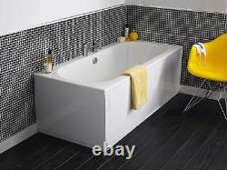 Bathroom Bath Modern Tub Single Double Ended Acrylic Square White 1700mm Bathtub