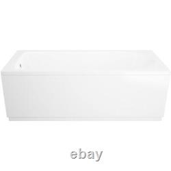 Bathroom Bath Nuie Single Ended Modern Standard Tub Round White 1500 x 700mm