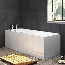 Bathroom Bath Single Ended Tub Square White 1700 x 700mm Bathtub Soak Acrylic