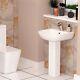 Bathroom Ceramic Basin Sink Full Pedestal Wash Basin Modern Single Tap Hole New