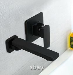 Bathroom Faucet Wall Mounted Basin Faucet Brass Single Handle Mixer Tap Black