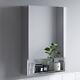 Bathroom Single Door Mirror Stainless Steel Open Shelf Modern Cabinet 500 x 700