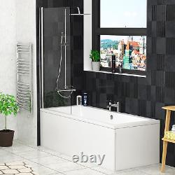 Bathroom Single Double Ended Bath tub Straight Acrylic Gloss White Square Screen