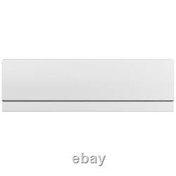 Bathroom Single Ended 1600x700mm Straight Bath Front Panel Square Acrylic White