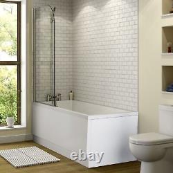 Bathroom Single Ended 1700x700mm Curved Bath Side End Panel Acrylic White Modern