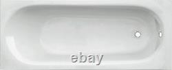 Bathroom Single Ended 1800x750 Curved Bath Front End Panel Acrylic White Modern