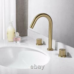 Bathroom Sink Mixer Taps Brushed Gold Single Handle Basin Mixing Faucet Brass