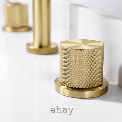 Bathroom Sink Mixer Taps Brushed Gold Single Handle Basin Mixing Faucet Brass