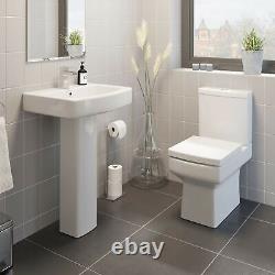 Bathroom Suite Toilet Basin Sink Full Pedestal 1700 Single Ended Bath Modern