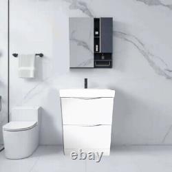 Bathroom Vanity Unit Sink 500 600 700 800mm Floor Cabinet White Basin Waste