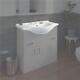 Bathroom WC Basin 850mm Compact Sink Single Tap Hole White BASIN ONLY