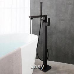 Bathtub Filler Matte Black Shower Floor Mounted Taps Handheld Free Standing Unit