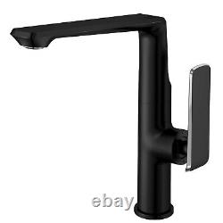 Black Brass Elegant Bathroom Tap Swivel 360 Faucet Mixer Sink Basin Washroom