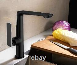 Black Brass Elegant Bathroom Tap Swivel 360 Faucet Mixer Sink Basin Washroom