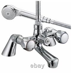 Bristan Value Club Bath Shower Mixer Tap with Metal Heads Chrome Plated