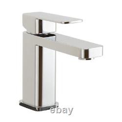 Chrome Square Basin Mono Mixer Tap Brass Faucet Single Lever Bathroom
