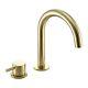 Crosswater PRO125DNR Polished Brass 2 Tap Hole Basin Mixer Tap