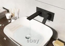 Dara Bathroom Matt Black Wall Mounted Single Lever Mixer Basin Tap