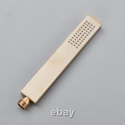 Floor Mounted Free Standing Bath Waterfall Shower Mixer Tub Filler Brushed Gold