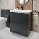 Floorstanding Bathroom Vanity Unit Basin Sink Storage Furniture Cabinet 800 Grey