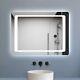 Frameless LED Bathroom Mirror with Demister Pad Touch Sensor Cool White Light