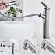 Grey Single Handle Pull Out Spray Faucet Bathroom Basin Sink Swivel Mixer Taps