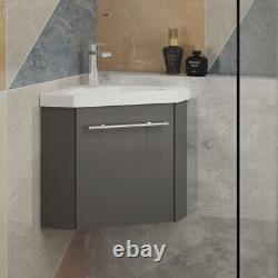 Grey Unit Vanity Bathroom Undersink Doors or Drawers Wall Hung Floorstanding MDF