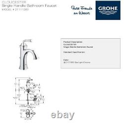 Grohe Gloucester Single Hole Single-handle S-size Bathroom Faucet 1.2 Gpm