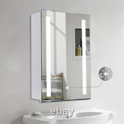 Hotel Washroom LED Bathroom Medicine Mirrored Cabinet Waterproof Single Door