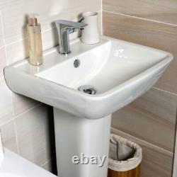 Modern Appleby Ceramic Bathroom Basin & Pedestal Bathroom Sink Single Tap Hole