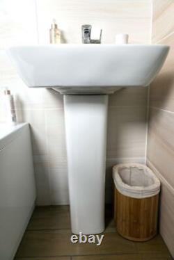 Modern Appleby Ceramic Bathroom Basin & Pedestal Bathroom Sink Single Tap Hole