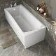 Modern Bathroom 1500mm Single Ended Wide Square Bath Acrylic White Bathtub