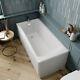Modern Bathroom 1600mm Single Ended Wide Square Bath Acrylic White Bathtub