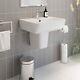 Modern Bathroom Basin Sink Semi Pedestal Set Wall Mounted Single Tap Hole 560mm