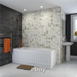 Modern Bathroom Single Ended 1700mm Straight Bath Round Acrylic White Bathtub