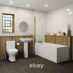 Modern Bathroom Suite Toilet Basin Pedestal Single & Double Ended Bath 1700mm
