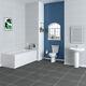 Modern Full Bathroom Suite Single Ended 1500mm Bath + Toilet + Wash Basin Sink
