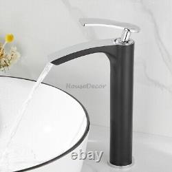 Modern Tall Waterfall Faucet Bathroom Mixer Monobloc Tap Basin Sink Single Lever