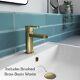Nuie Arvan Brushed Brass Mono Basin Mixer Tap Push Button Waste Modern Bathroom