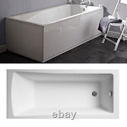 Nuie Linton 1400mm x 700mm Single Ended Bath White Acrylic Modern Bathroom Tub