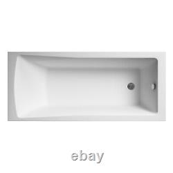 Nuie Linton 1400mm x 700mm Single Ended Bath White Acrylic Modern Bathroom Tub