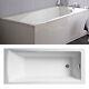 Nuie Linton Single Ended Rectangular Bath Tub White Acrylic Modern Bathroom