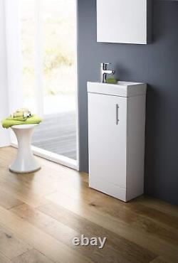 Nuie Modern Bathroom Single Soft Close Door Wall Hung Vanity Unit with 1 Tap Ho