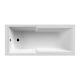 Nuie Straight Square Shower Bath Single Ended 1700x750mm Bathroom White Acrylic