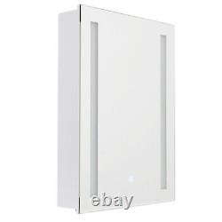 Single Door Bathroom Cabinet Touch Screen Medicine Cabinet LED Mirror Wall Mount
